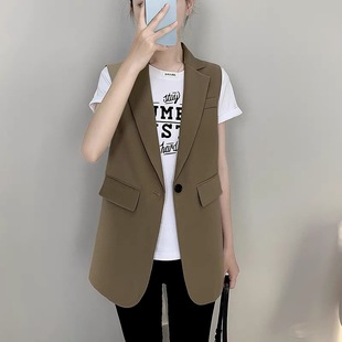 坎肩马夹西服背心外搭 西装 马甲女外套春夏秋季 薄款 小个子宽松无袖