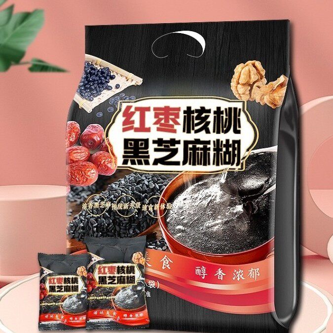 红枣核桃黑芝麻糊黑豆桑葚粉五黑粉黑养粉冲泡即食官方旗舰店正品