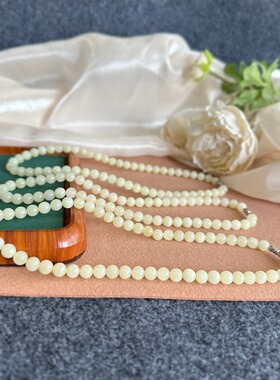 周处和田玉正宗新疆和田玉若羌料米黄玉项链锁骨链