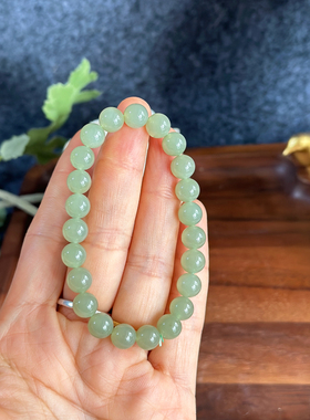 稀有色新疆和田玉若羌青黄口手串