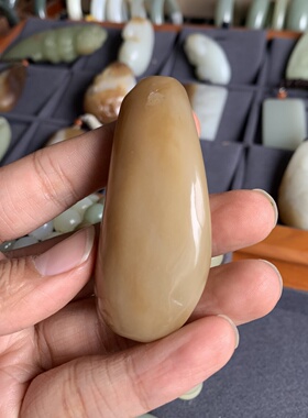 超值纯天然正宗新疆和田玉且末金山矿糖玉手把件可定制雕刻玉石