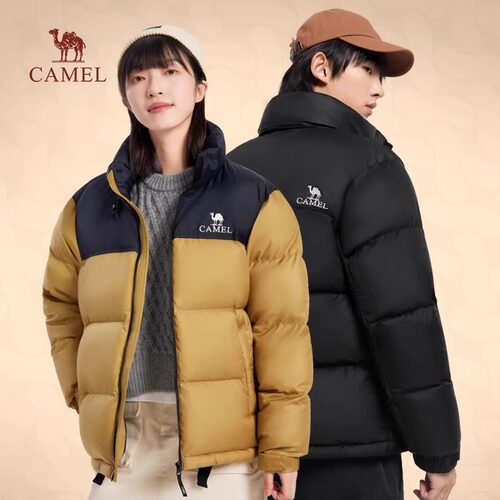 火山骆驼男装时尚百搭短款羽绒服