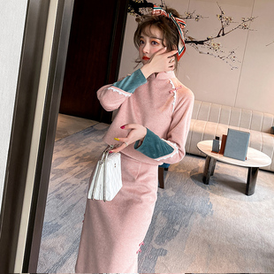 小香风千鸟格套装 中国风小个子显高洋气套裙两件套 裙女毛呢春秋装