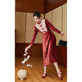 改良旗袍年轻高端气质新中式 春秋装 连衣裙 连衣裙旗袍2025新款 法式