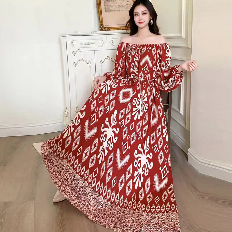 Ladies Long Dress Women Maxi Robe Vestidos Boho Beach Ethnic