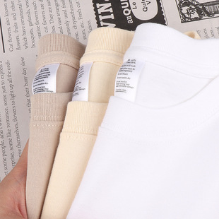 Cotton TShirt Long Sleeve Pullover Tops美式250g重磅杏色长袖