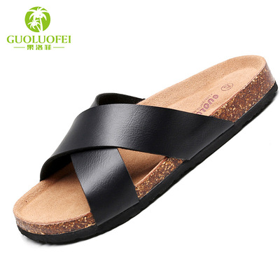 Outdoor Cork Slippers For Women Man Flats Sandals Slides