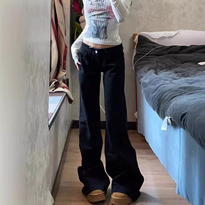 baggy black denim trouser washed vintage casual pants grunge