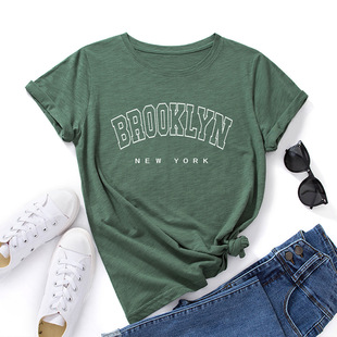 t恤女brooklynt woman shirt 宽松圆领短袖 5xl cotton tshirt