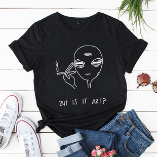 t恤女t cotton tshirt but 5xl women shirt art? 短袖 宽松