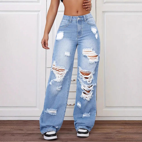 women's jeans stylish denim pants streetwear trousers欧美