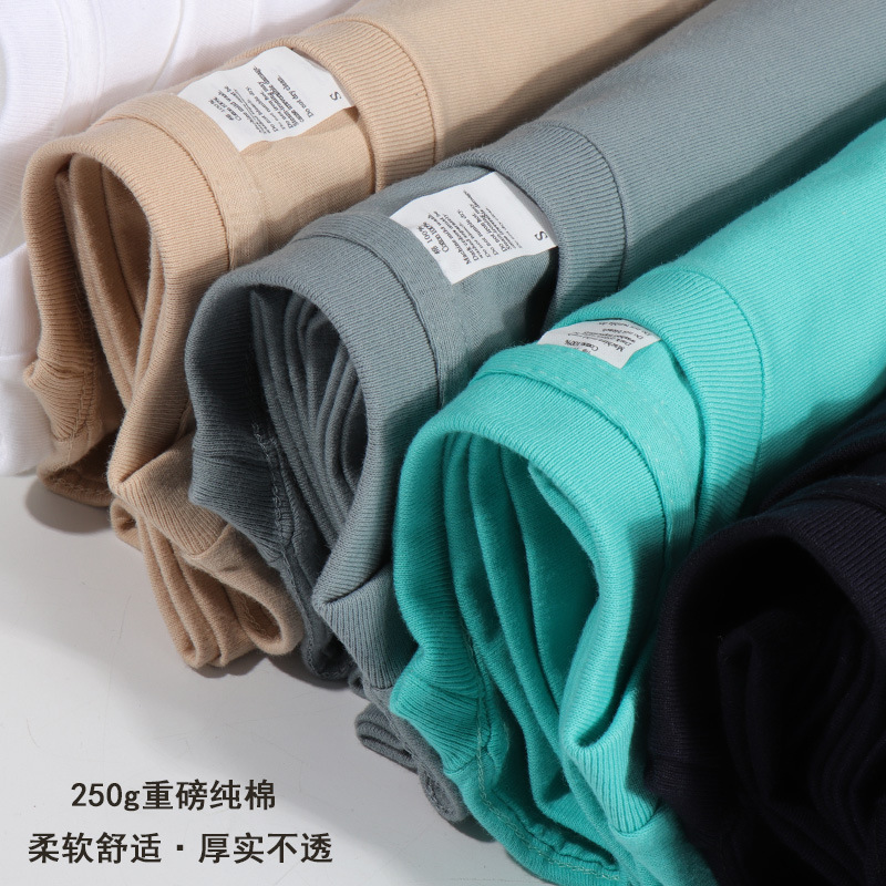 men t-shirt solid color women short sleeve high quality250g