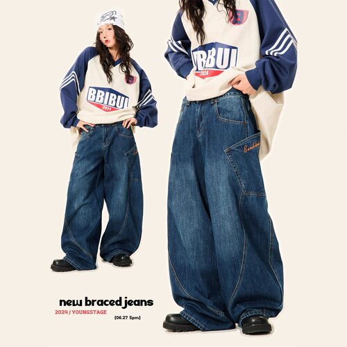 牛仔裤fashion american style denim pants jeans trousers复古