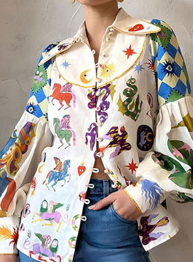 women dress ladies fashion dresses2026新款时尚翻领单排扣灯笼