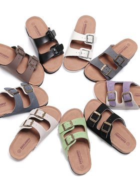 outdoor cork slippers for women man flats sandals slides