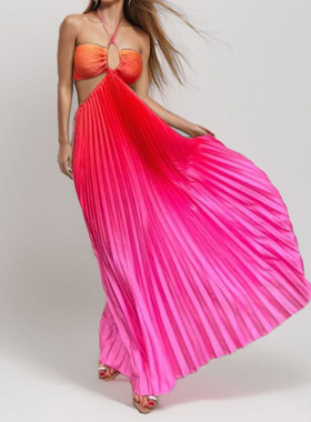 women dress ladies fashion dresses2026新款气质性感渐变色长裙