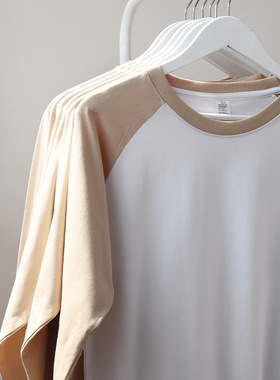 Cotton TShirt Long Sleeve Pullover Tops250g重磅奶茶卡其色插