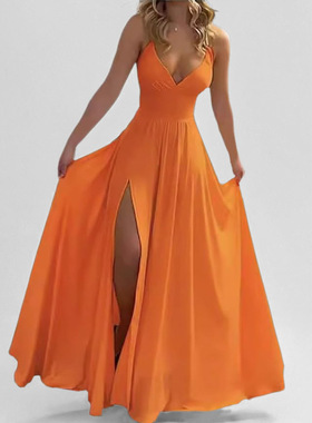 women's new dress ladies fashion dress2026新款时尚纯色吊带