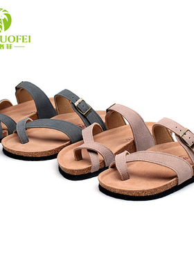 outdoor cork slippers for women man flats sandals slides