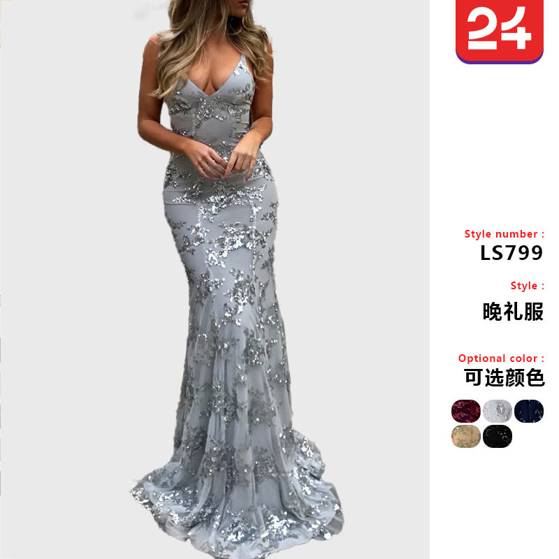 new dress women elegant ladies vestidos新款 欧美连衣裙吊带v图片