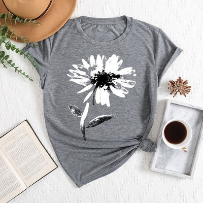 cute cartoon letter print summer couple short sleeved t-