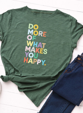 women cotton tshirt summer 宽松圆领字母短袖t恤女t-shirt