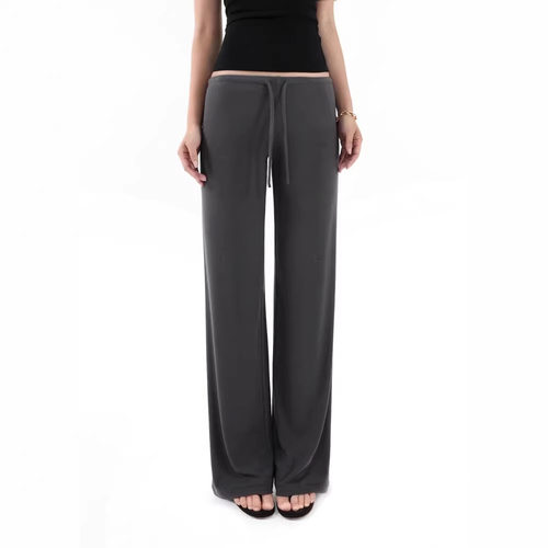 low rise lounge pants wide leg sweatpants慵懒中低腰垂坠凉感