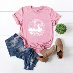 printing ladies 涤纶T恤女Women tee cute shirt tops tshirts