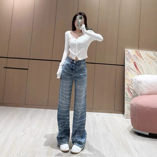 jeans ladies trousers y2k denim baggy leg women wide