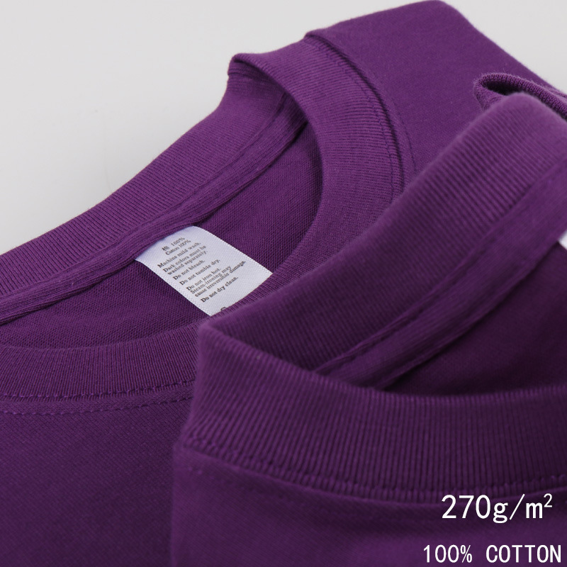 Men T-shirt Solid Color Women Short Sleeve High Quality270g