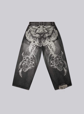 women baggy jeans man Pants美风新款水洗牛仔裤男女复古高街y2k