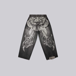 women baggy jeans man Pants美风新款水洗牛仔裤男女复古高街y2k