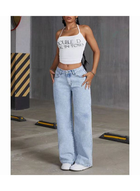 女牛仔裤y2k baggy jeans for women trendy low rise casual Hot