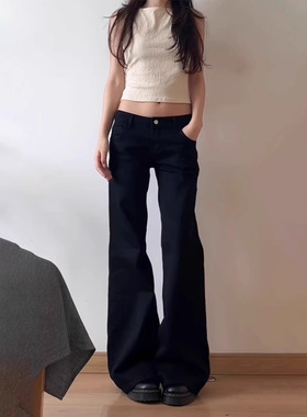 baggy black denim trouser washed vintage casual pants grunge