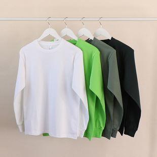 cotton tshirt long sleeve pullover tops250g重磅新疆纯棉白色