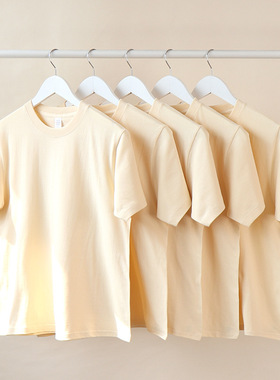 solid color tee oversized cotton heavy t-shirt美式210g重磅