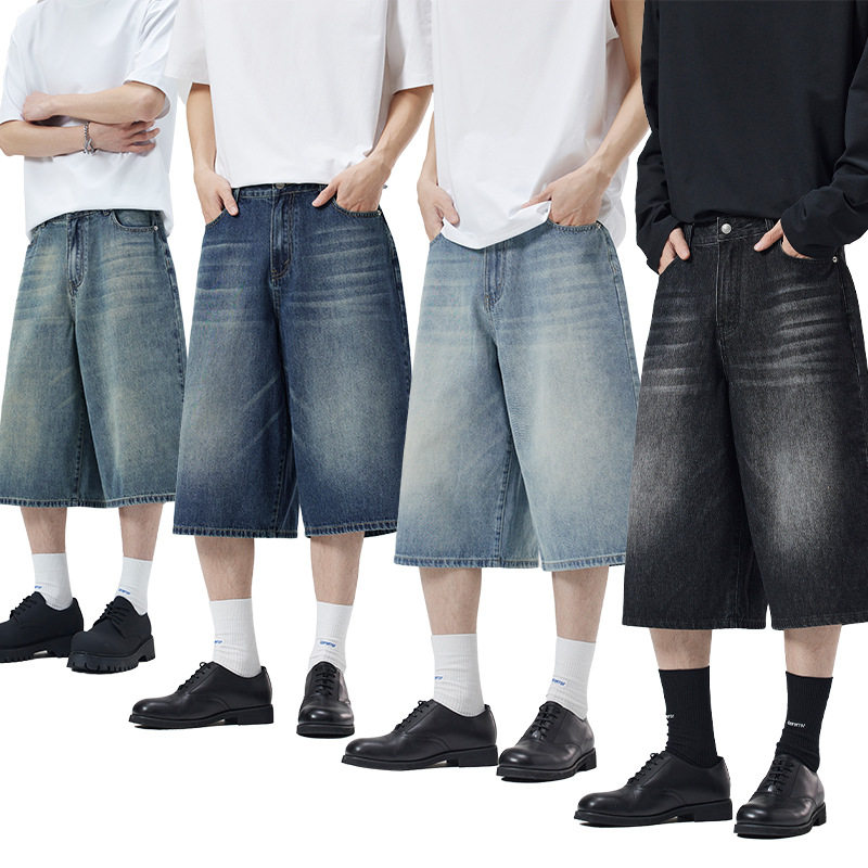american style denim pants wide leg jeans trouserslktm男装#