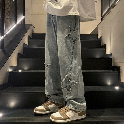 new stylish jeans denim pants versatile trousers大码牛仔裤