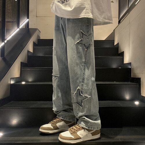 new stylish jeans denim pants versatile trousers大码牛仔裤