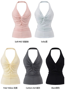 Women's Tank Top Beach Knot Neck Sleeveless Outfit buff vest