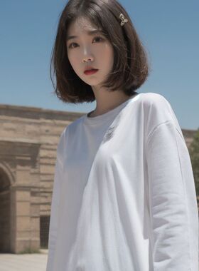 Cotton TShirt Long Sleeve Pullover Tops重磅250g纯白色新疆