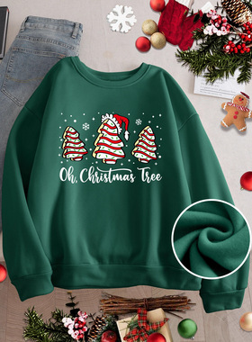 womens Christmas hoodies ladies tops女圣诞节卫衣圣诞树新2025