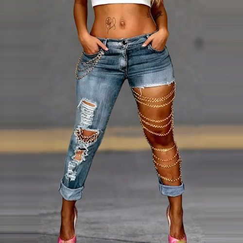 designer jeans patchwork trousers stylish denim pants2026
