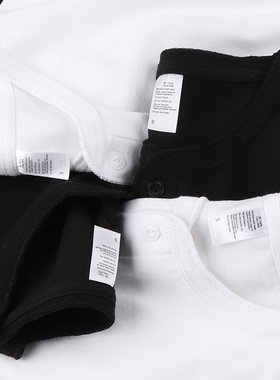 Cotton TShirt Long Sleeve Pullover Tops250g重磅黑色纯棉亨利