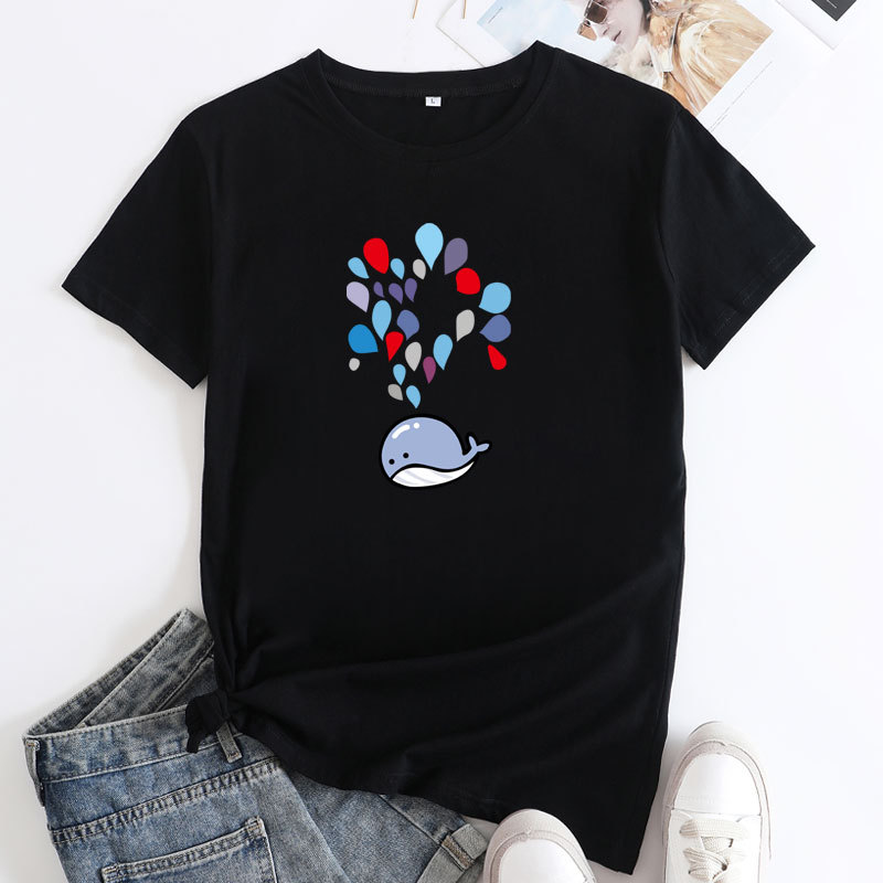 women's summer harajuku fun printed women's cotton t-shirt