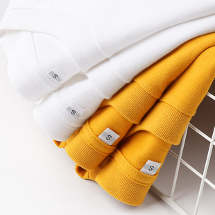 Cotton TShirt Long Sleeve Pullover Tops230g日系重磅姜黄精梳