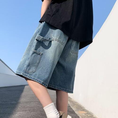 Men's Shorts jeans denim pants streetwear trousers牛仔短裤男