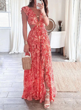 women's new dress ladies fashion dress2026新款优雅深v性感