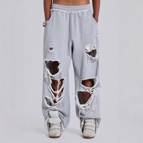 womens baggy pants y2k美式同款潮牌休闲裤街头嘻哈破洞设计感阔