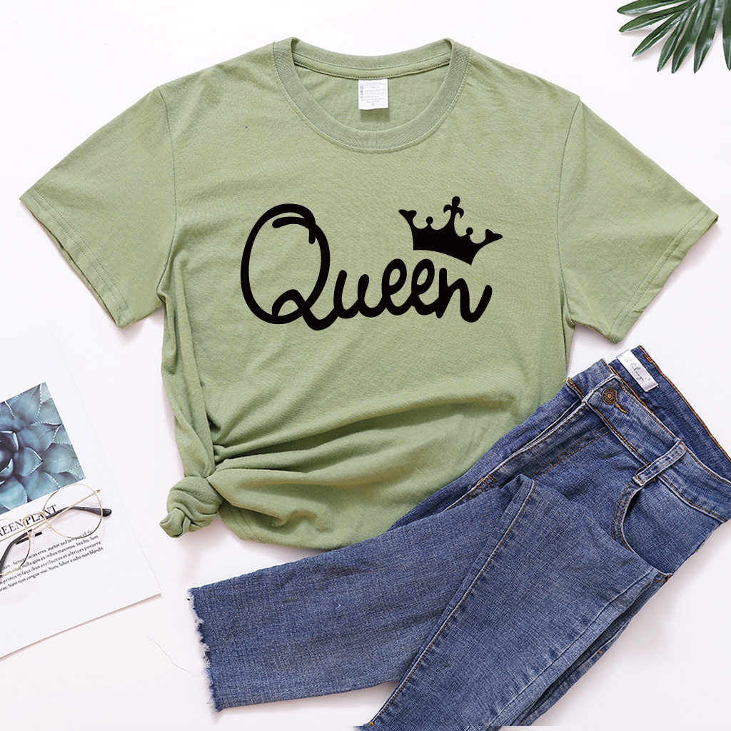 Queen Women Summer T-shirts ladies loose MultiColor tee tops
